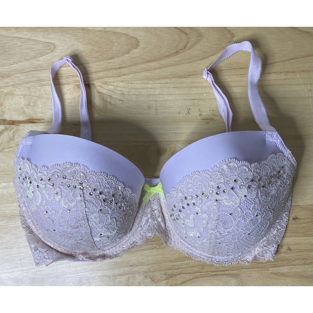 Victoria's Secret Dream Angels 34DD Lace Lined Bling Demi Bra